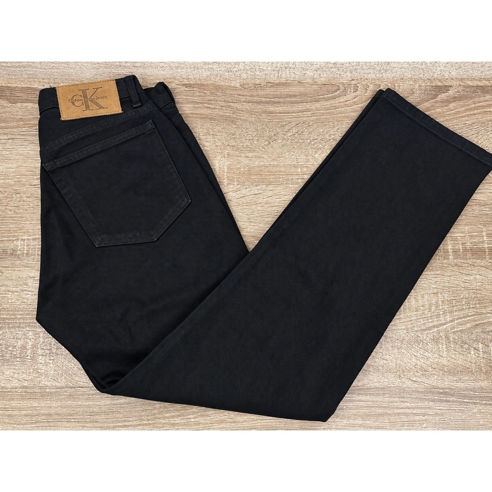 Vintage 90s Calvin Klein Black High Waist Mom Jeans Tapered Denim Size 7